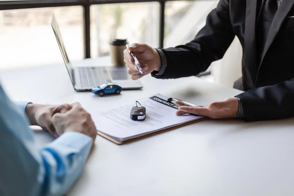 Signature de contrat auto